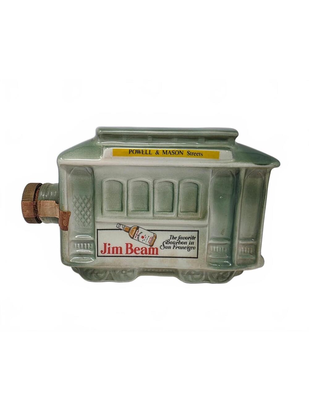 Vintage 1968 Jim Beam San Francisco Cable Car Ceramic Decanter